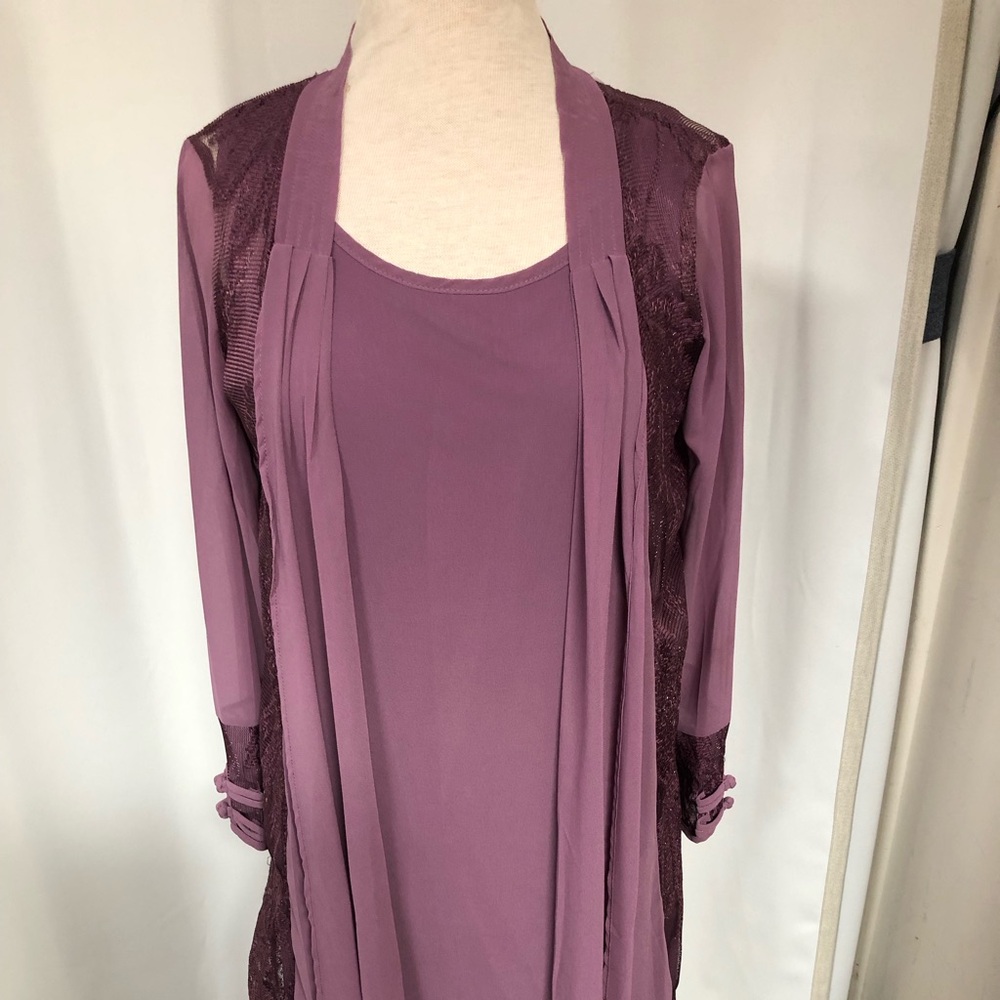 2-Piece dress with lace overcoat, lightweight, casual or dressy